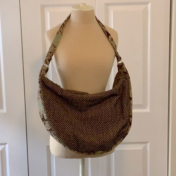 Carole Kyle Fabric Caryall with Flowered Handles- Top Zipper & 2 Pockets - Picture 1 of 8